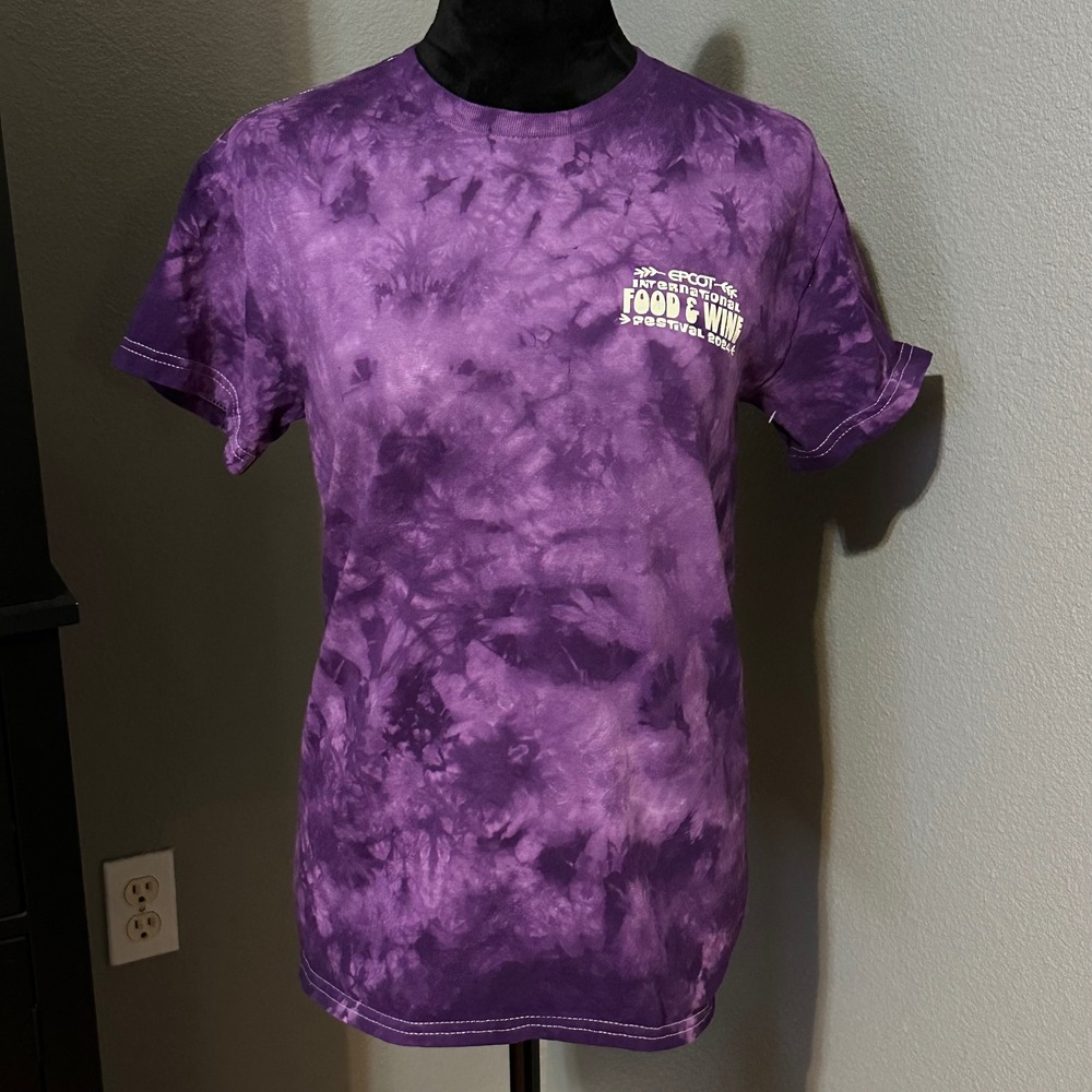 Disney Epcot Food Wine‎ Festival 2024 T Shirt Small Figment Tie Dye Tee Y2K